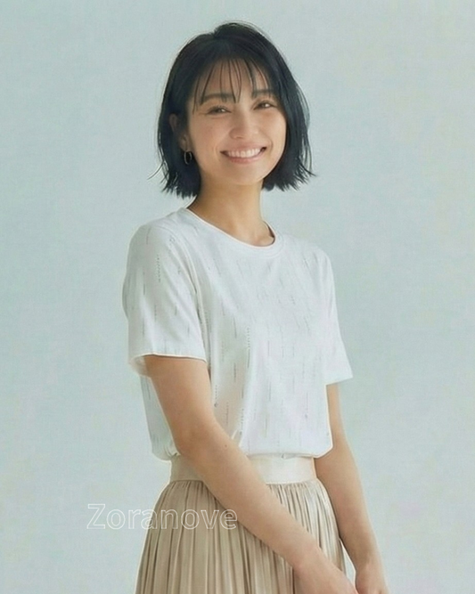 垂直亮點裝飾|圓領直筒短袖T恤