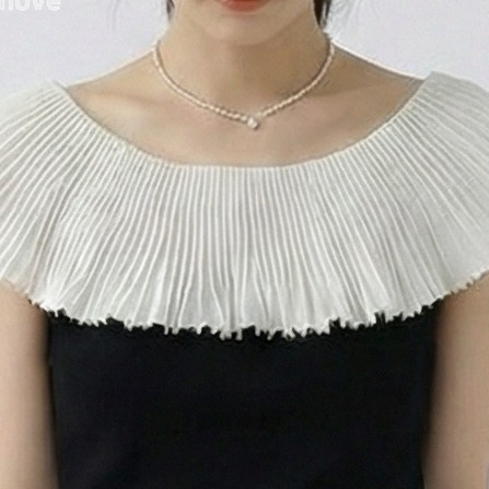 一字領荷葉邊修身短袖針織上衣