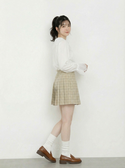 立體花瓣大翻領喇叭袖襯衫