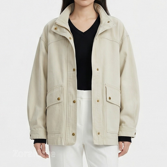 立領工裝風寬鬆夾克